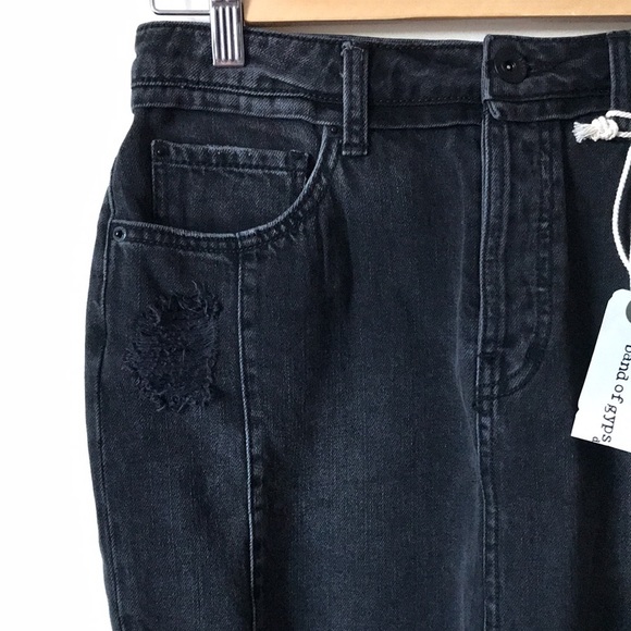 NWT Band of Gypsies Black Denim Skirt - Picture 2 of 6
